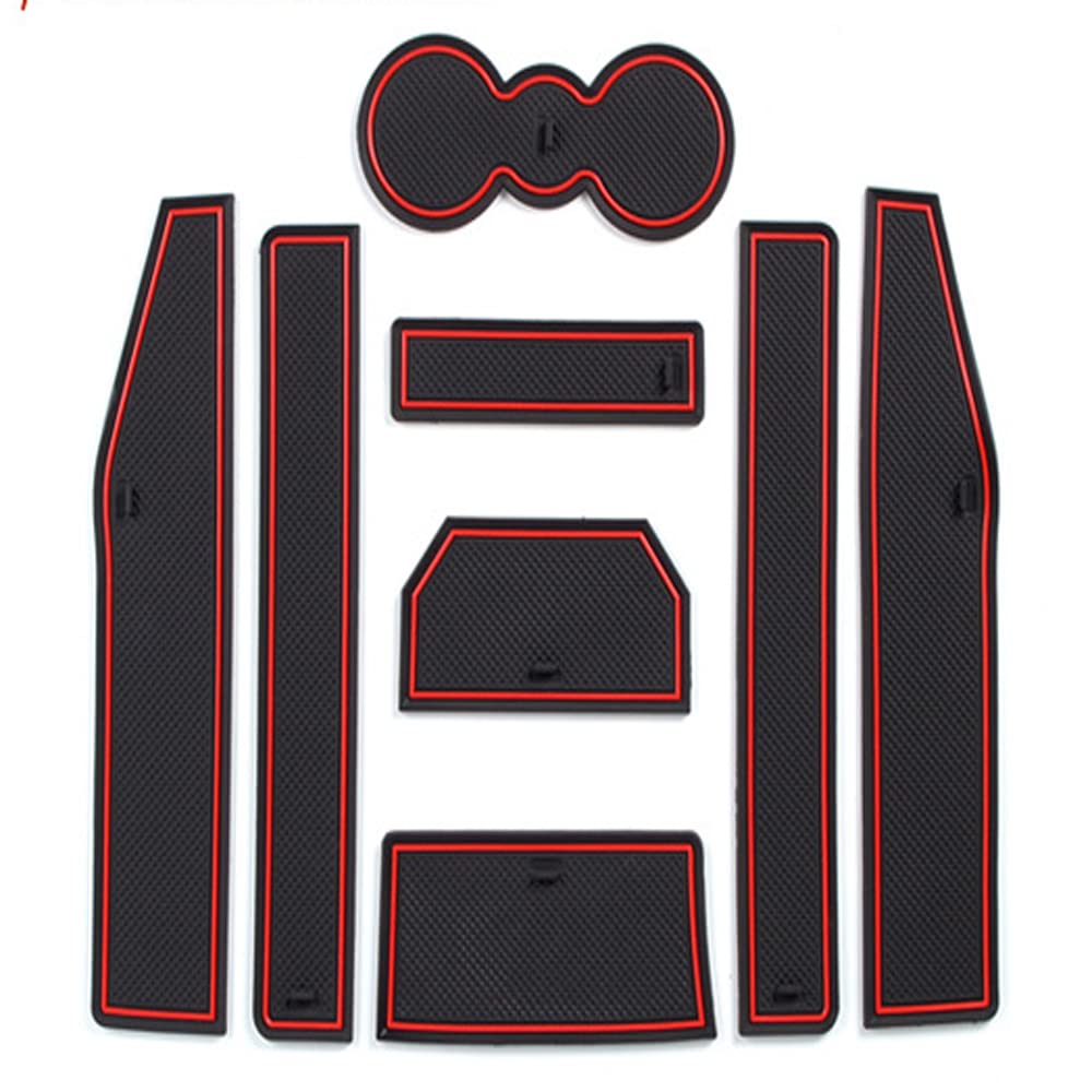 BMTick 1 Set Cup Holder Inserts and Mats for The Range Rover Evoque Model (2012-2018) - Custom Interior Fit Anti-Dust Mat Insert Set, Car Non Slip Mats (Red Color)