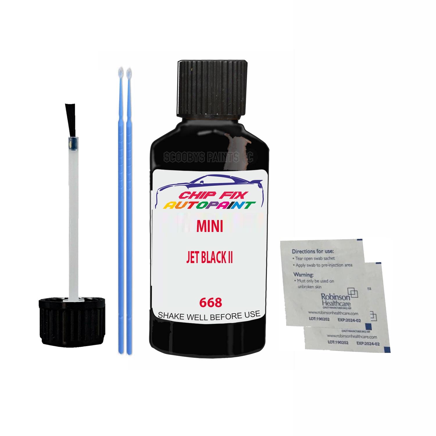 Scoobys Paints Back In The Mix Jet Black Ii Touch Up Paint For Mini Cooper Countryman 668 2000-2022 30Ml Bottle Brush Scratch Stone Chip Repair Pen