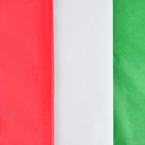 Miniatura 9 de Surtido de 180 hojas de papel de seda navideño de 20 x 20 pulgadas (rojo, verde y blanco), 60 hojas por color - Accesorio fácil y rápido para