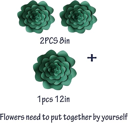 Miniatura 2 de NC 3 piezas de papel para fiesta, flores de boda, decoración de telón de fondo de flores hechas a mano para telón de fondo de boda, guardería,