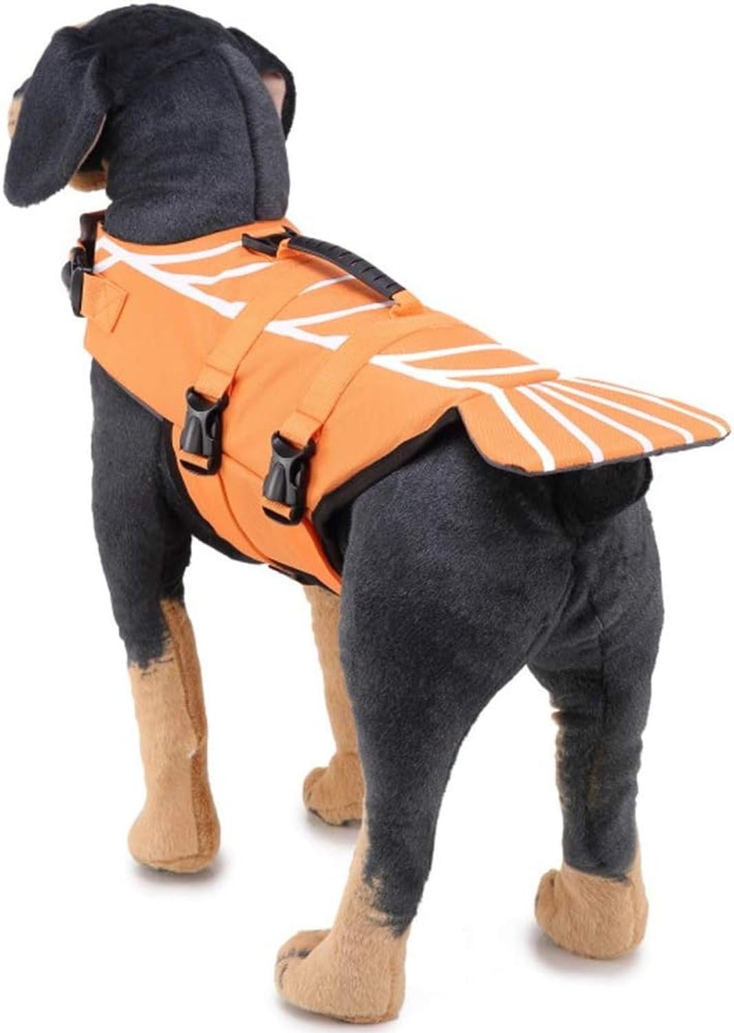 Chaleco Salvavidas para Perro, Flotador Mascota con Asa de Rescate Ajustable, Traje Seguridad Acuática Talla Pequeña y Mediana para Piscina, Playa, Navegación, Orange, S