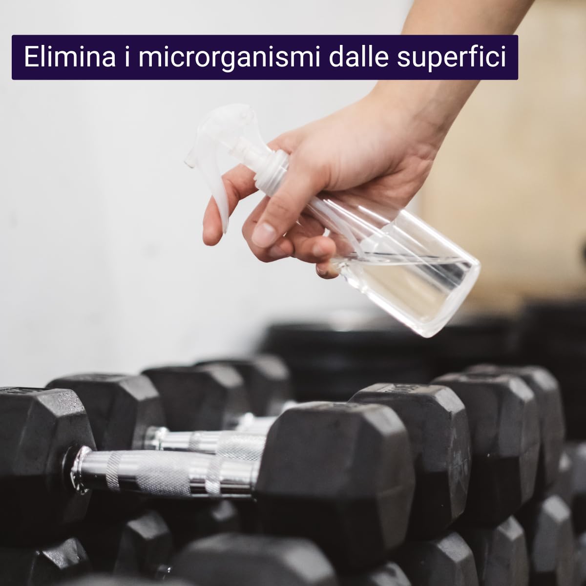 PIP Detergente Igienizzante Ecologico Concentrato per Superfici BioSan Fitness, Kit 2pz 1 LT. + Vapo, pari a 60 LT. P. Uso. Specifico Palestre ed Ambienti Sportivi, Professionale HACCP.