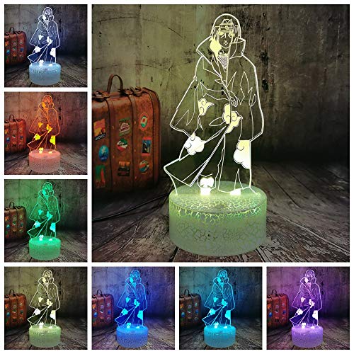 Itachi Nachtlampje 3D Optische Illusie LED Tafellamp Sasuke Bros Kinderen Lamp voor Kinderen Baby Jongen Slaapkamer… - Afbeelding 4