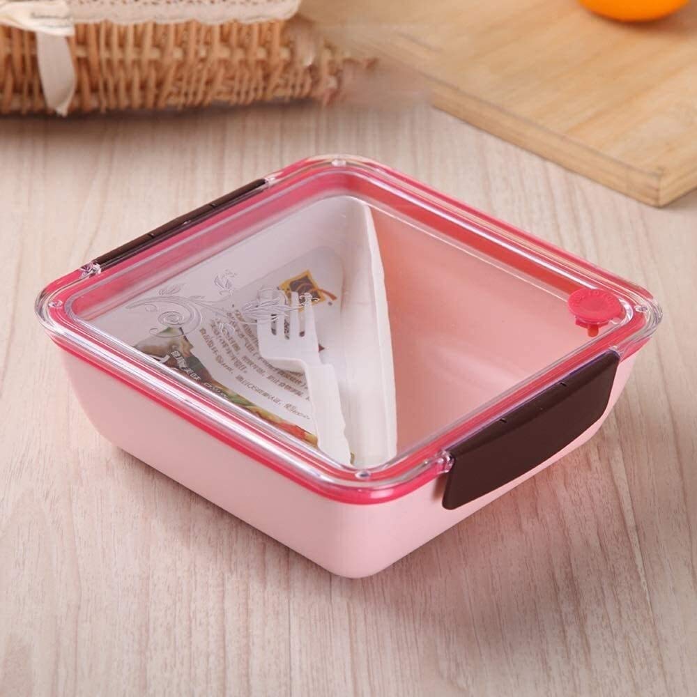 HengTracy Lunch Box حاوية صندوق الغداء متعدد الألوان قسط، أدوات منزلية قابلة لإعادة الاستخدام، صندوق الغداء متعدد الوظائف/صندوق فواكه مع مقصورة حل الغداء على غرار بينتو يوفر دائم (اللون: برتقالي)