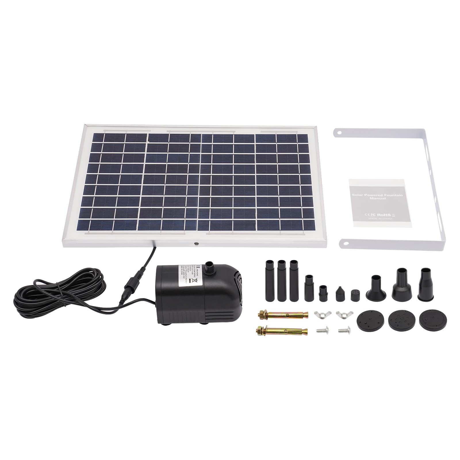 Fontana solare per laghetto 1000 l/h 17 V 10 W pompa per giardino BG100159