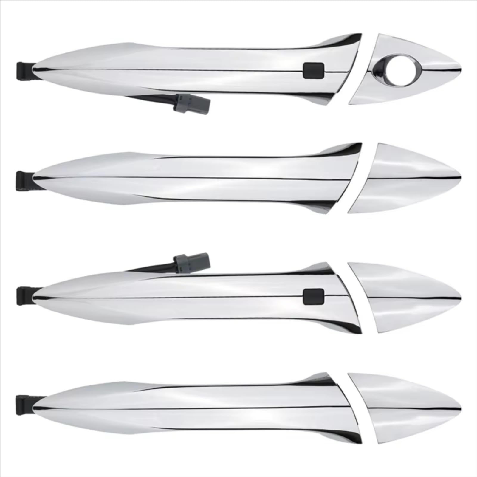 JJRFVBGT Door Handle Trim Compatible with Hyundai for Elantra 2012-2024 ABS Silver Plating with Keyhole Accessories Car Exterior Door Handle Housing