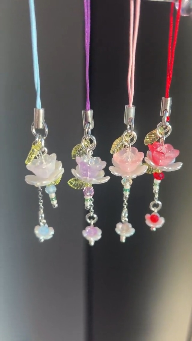 Amazon.com: Agromusk Blue Flower Phone Charms,Cute Beaded Lotus