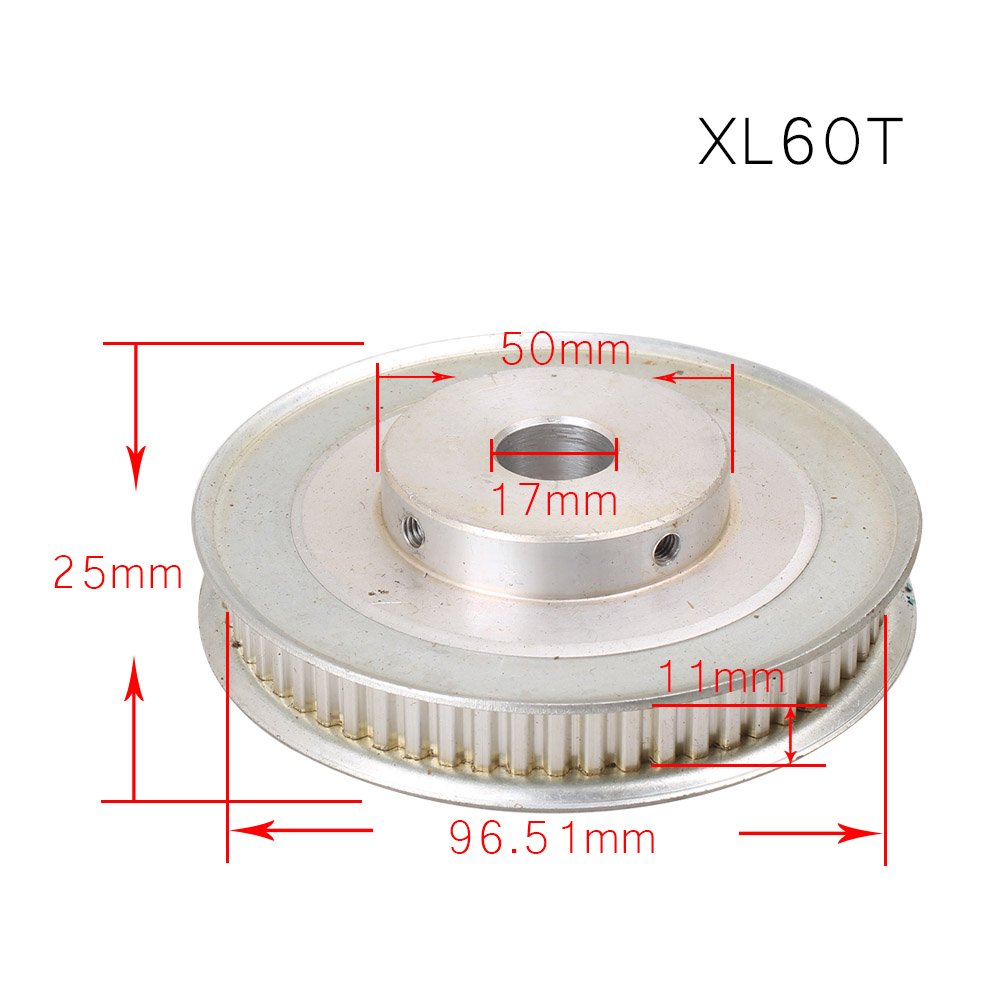 Luckmart Synchronous Wheel 17mm Bore XL60 Teeth Aluminum Timing Pulley for 10mm Width Belt