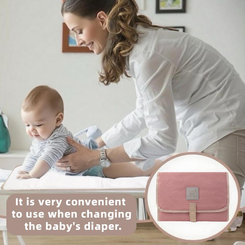 Portable Changing Mat Baby,Foldable Waterproof Lightweight Travel Changing Pad with Soft Cushioned Layer - Image 3