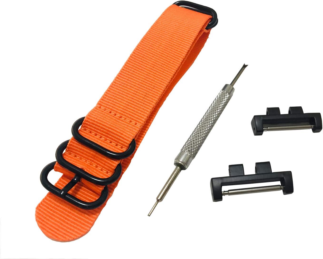 Richie strap] 20mm 5 Ring Nylon Watch Band Strap GMWB5000 Metal Adapters Kit for Casio GShock G-Shock GMW-B5000