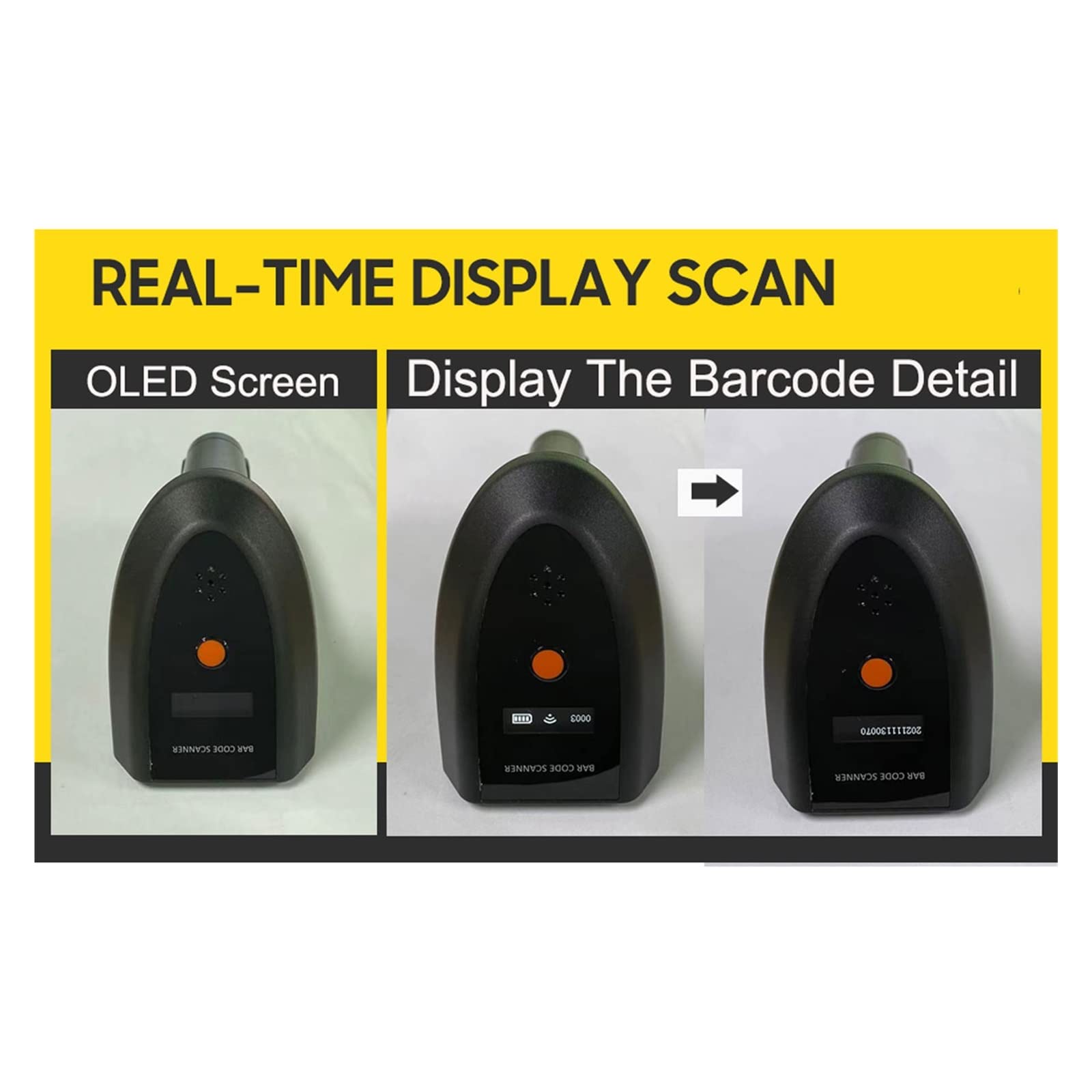 Mini escaneo de código Barras incrustado 2D 1d Escáner inalámbrico CMOS QR Código Lector la batería Indicador Recordatorio Voz para Puntos de Venta en supermercados(HBA-V8 WiFi)