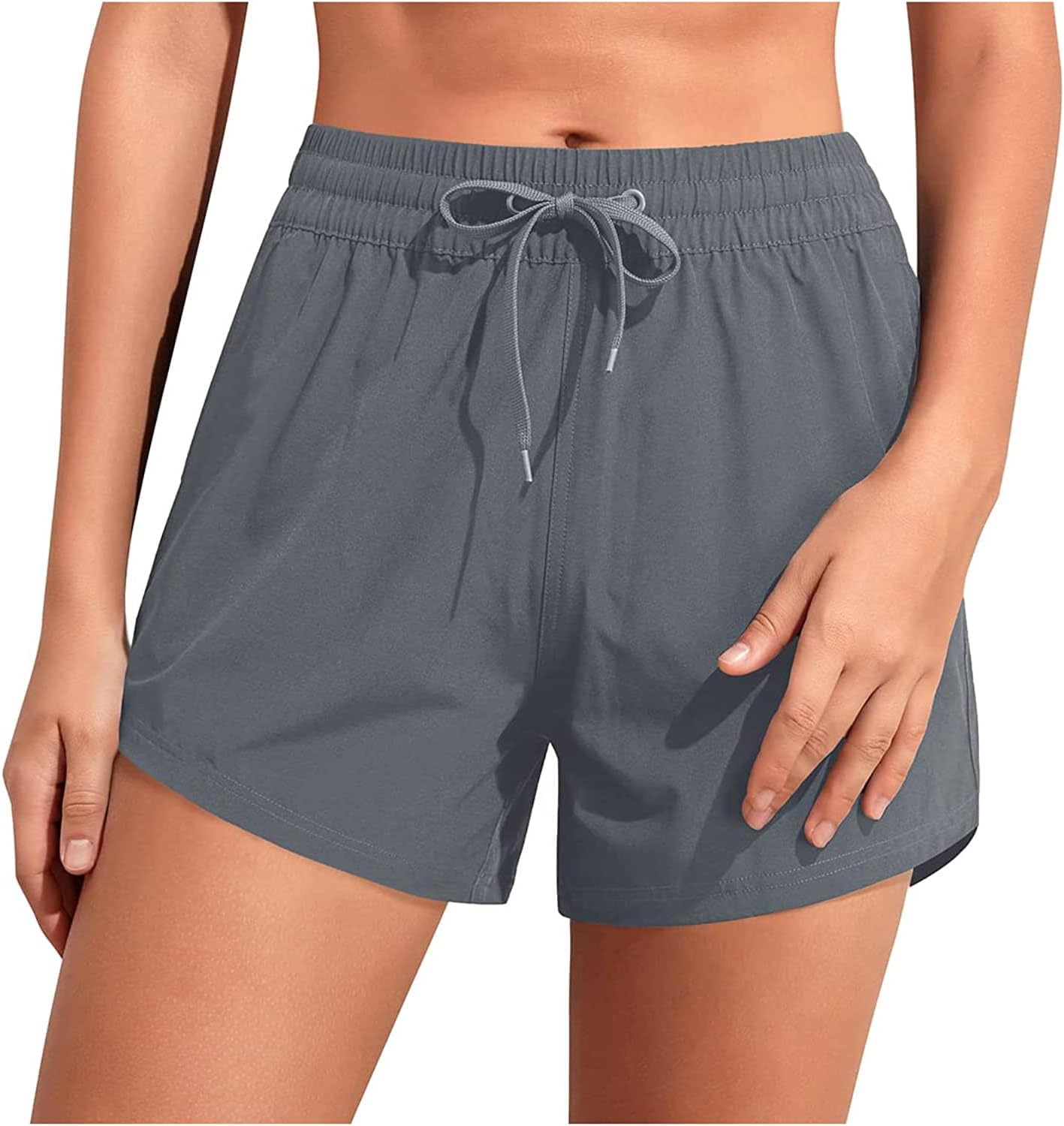 Aqua Eve Women's Board Shorts with Pockets High Waisted Swim Shorts Quick Dry Bathing Suit Shorts with Liner - Image 3