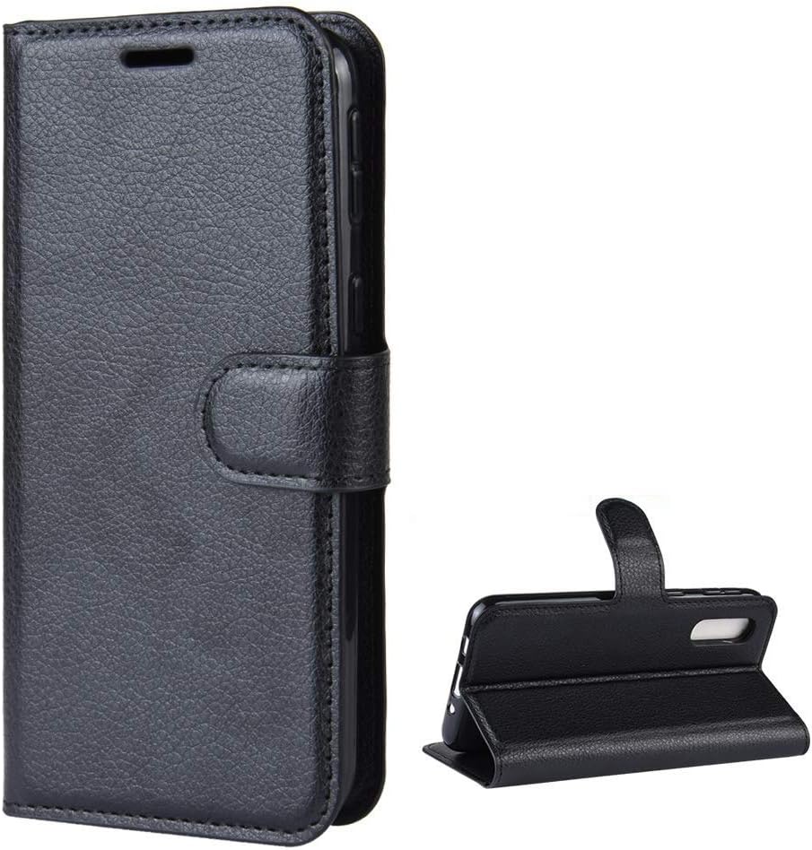 SS Tech Case for Samsung Galaxy A2 Core Black Premium PU Leather Wallet Case with Card Slots, Magnetic Closure and Kickstand Case