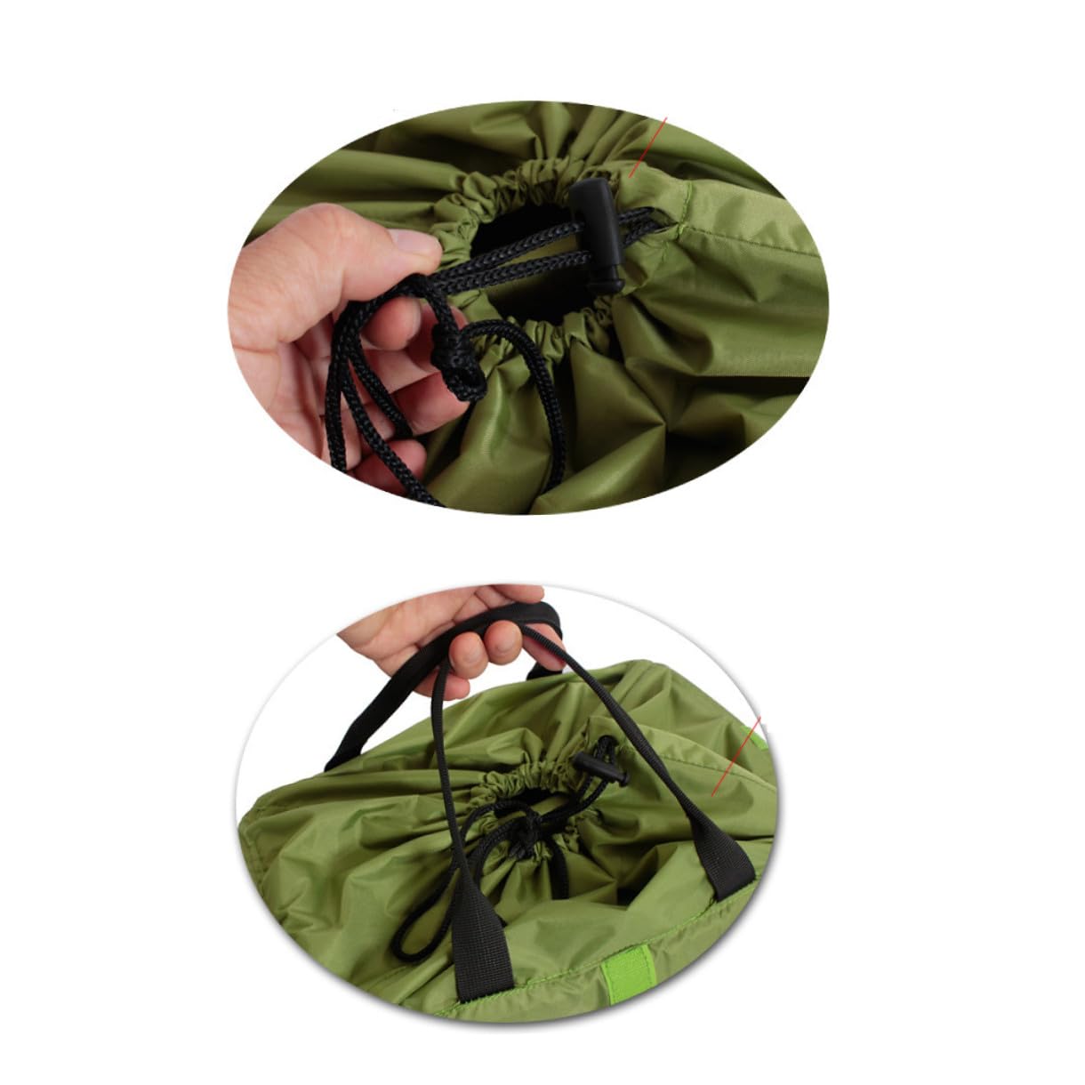 Bolsa Acolchada para Cámara Réflex, Inserto de Nailon Verde Cordón | Objetivos y Accesorios, Uso en Almacenamiento y Viaje, Formato Portátil Cierre de Cuerda