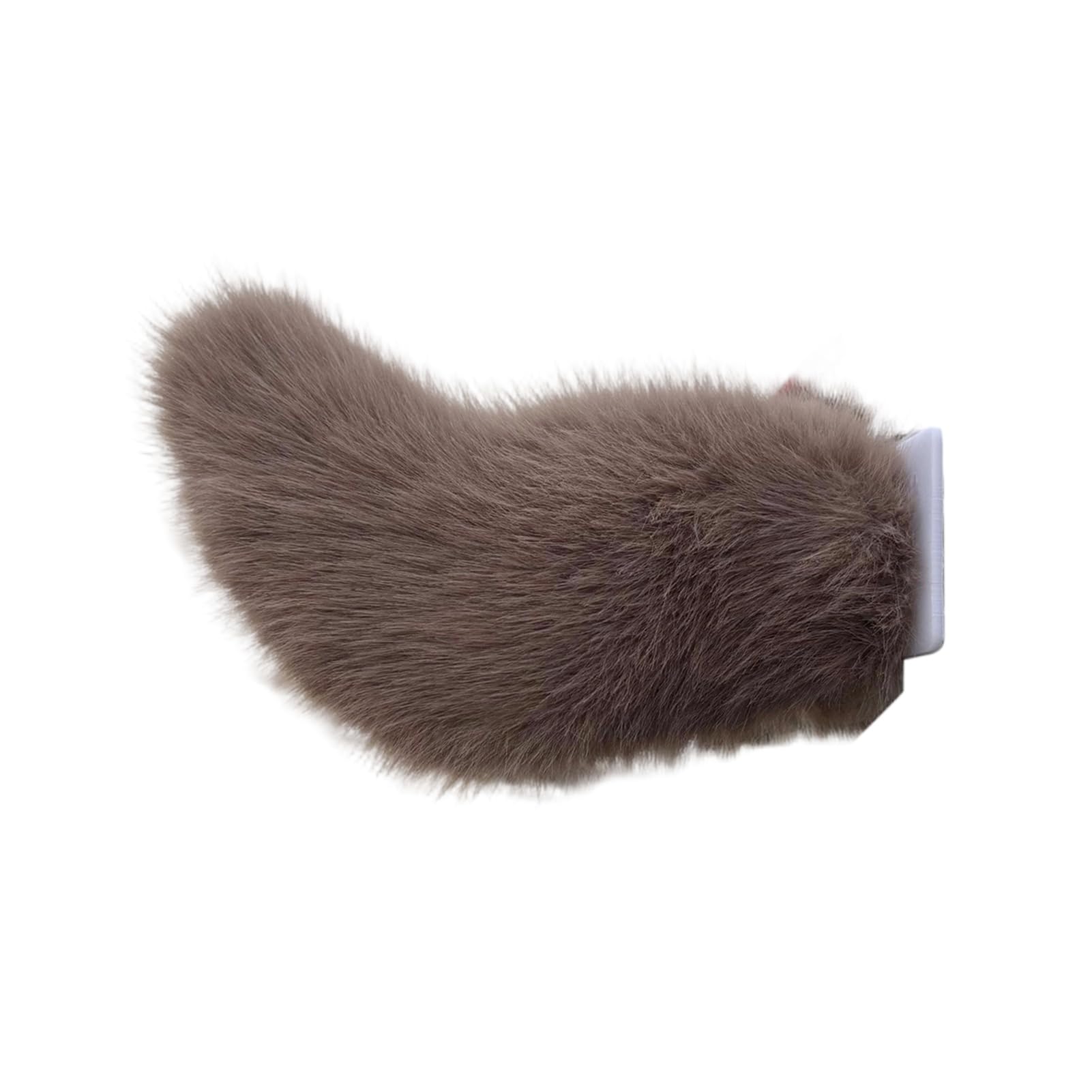 sugerou Furry Car Tail Decoration with Remote Control - Swinging Motion, Easy Install Adhesive Buckle, Removable Soft Faux Fur Car Accessory for Anime Cosplay, 30cm, Rechargeable, USB F