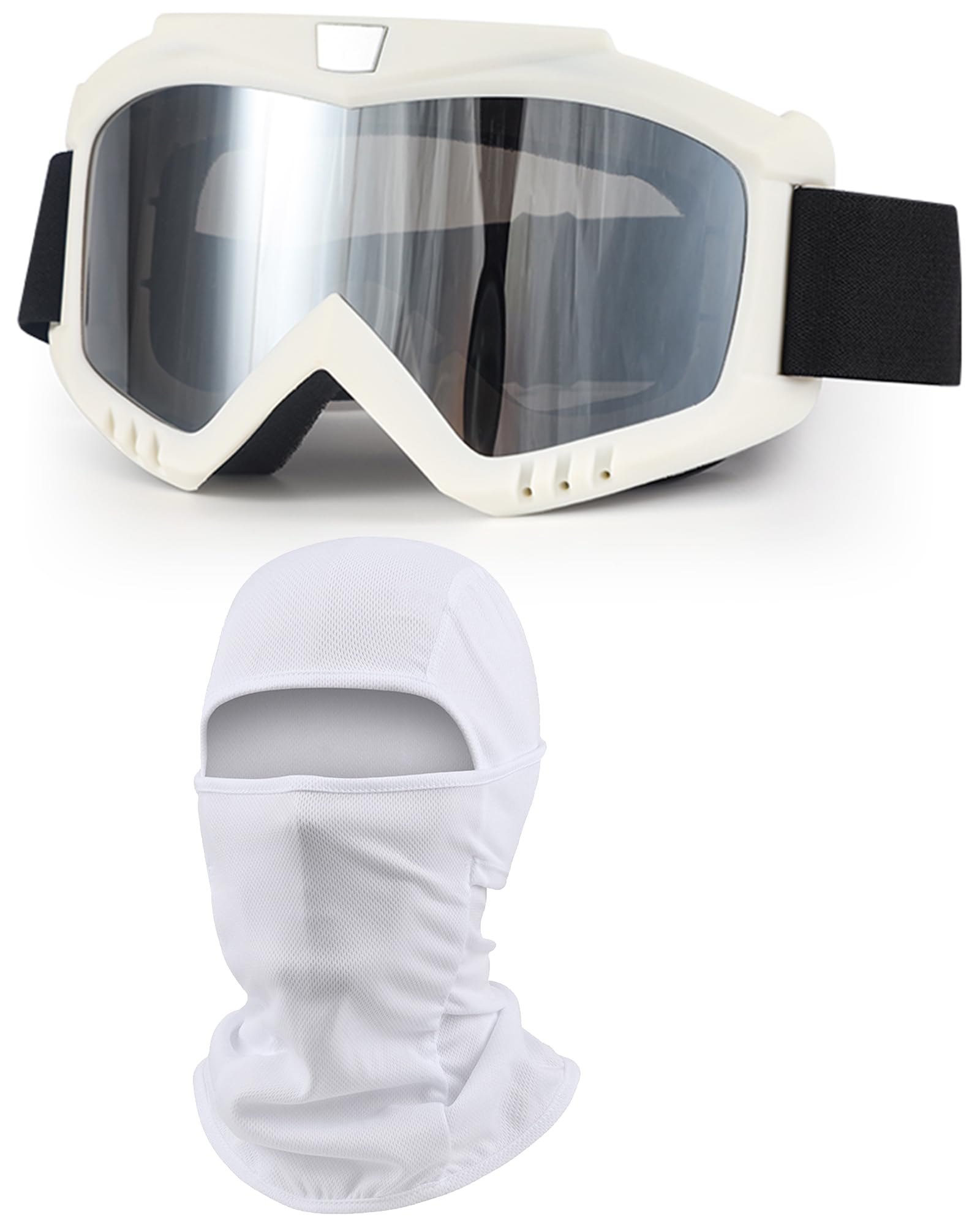 Dirt Bike Goggles with Balaclava Motorcycle ATV Riding Ski Motocross Windproof Dustproof Racing Glasses for Women Men