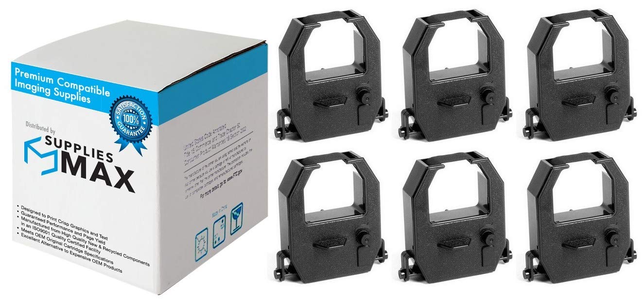 SuppliesMAX Compatible Replacement for Innovera IVR42377801 Black Printer Ribbons (6/PK) - Replacement to Okidata 42377801