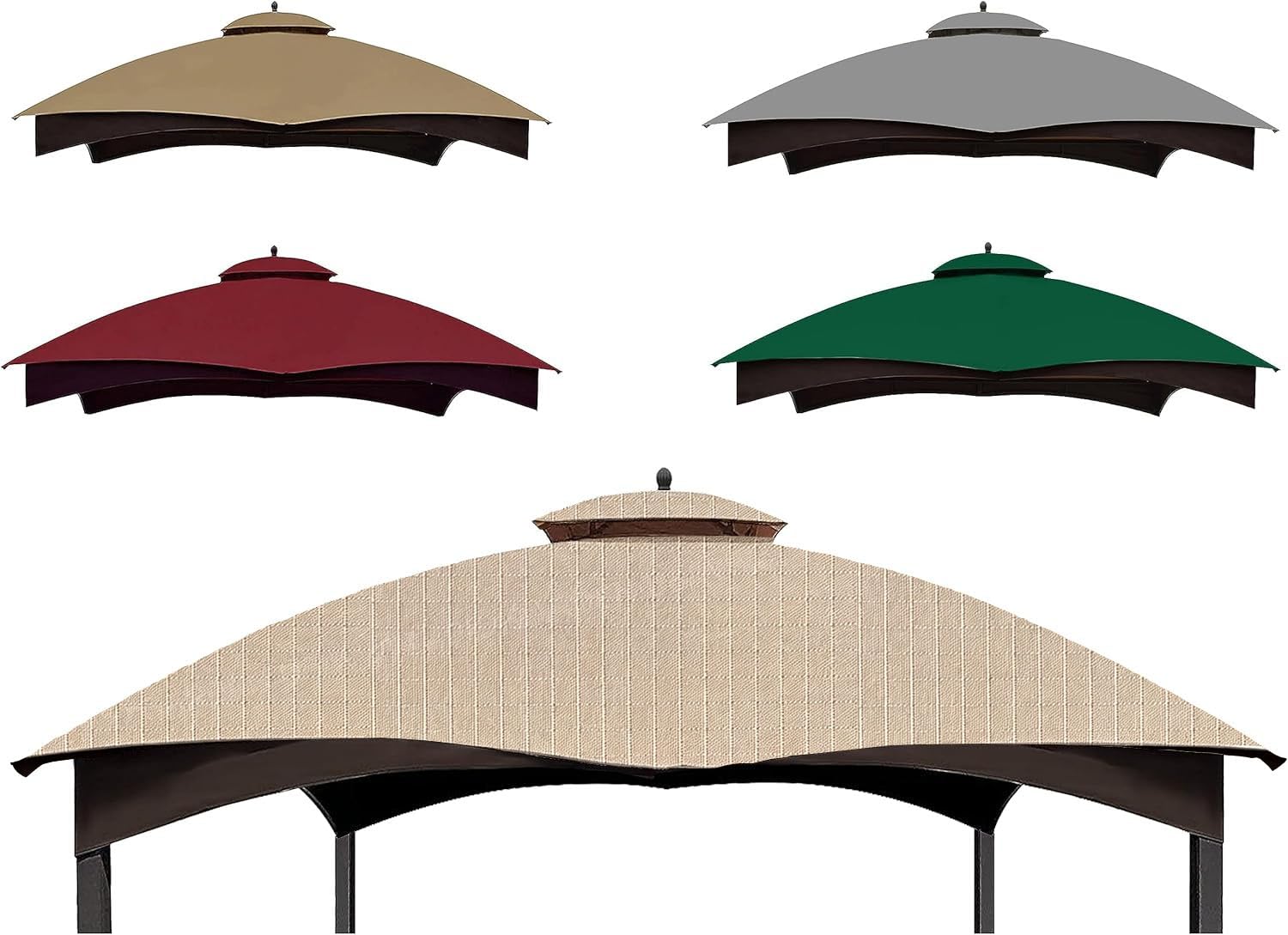 SCOCANOPY Light Beige Ripstop Replacement Top for Lowe's Allen Roth 10X12 Gazebo Model #GF-12S004B-1-image-39
