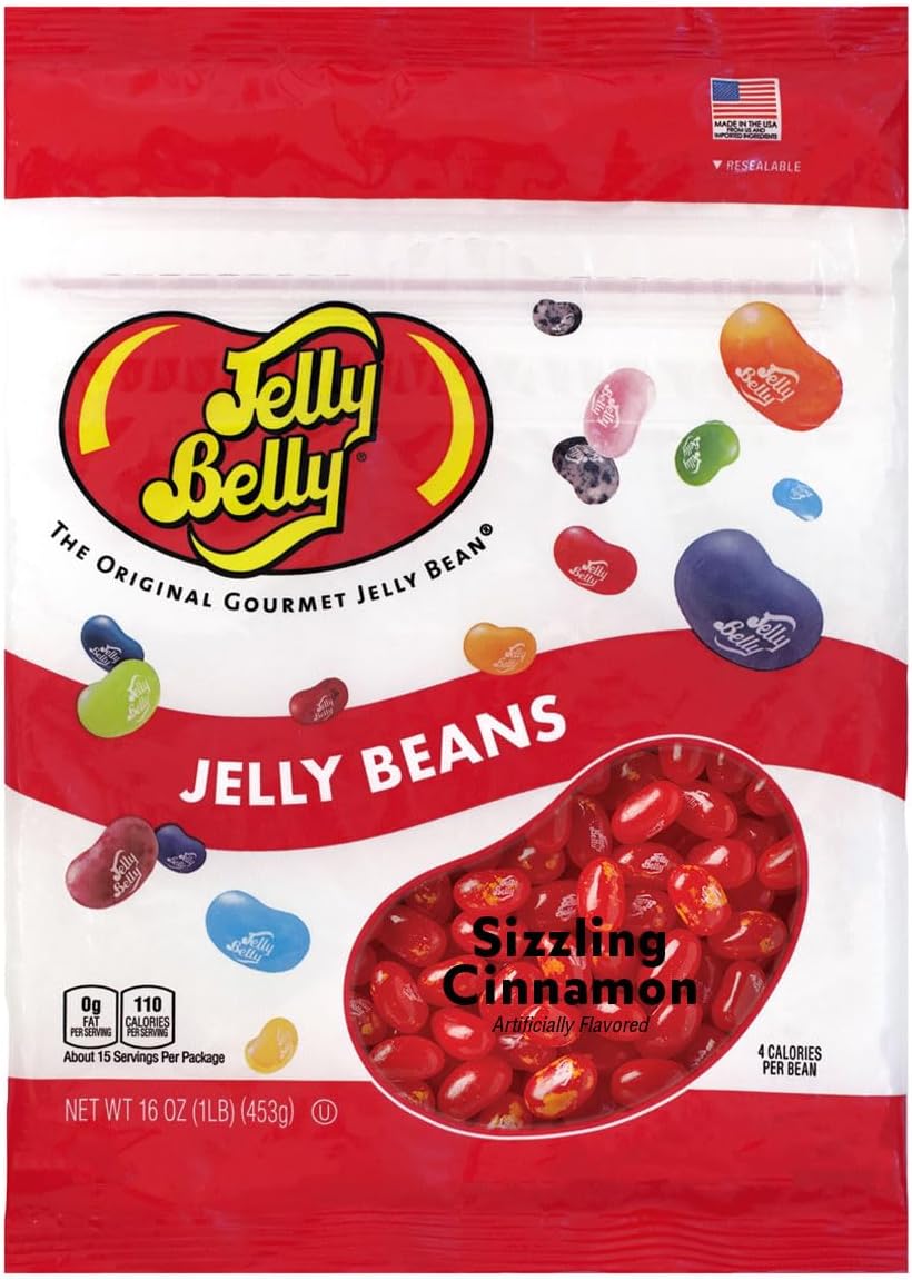 Sizzling Cinnamon Jelly Beans - 1 Pound (16 Ounces) Resealable Bag - Genuine, Official, Straight from the Source