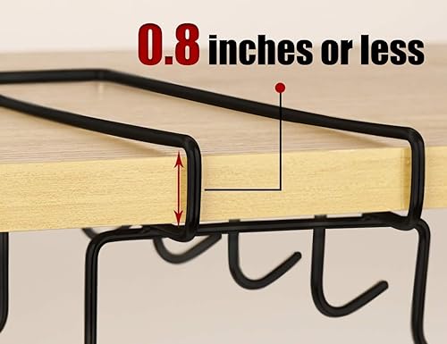 Miniatura 3 de bafvt Soporte para tazas de café, estante para tazas debajo del estante, estante de secado de almacenamiento de cocina, acero inoxidable (10)