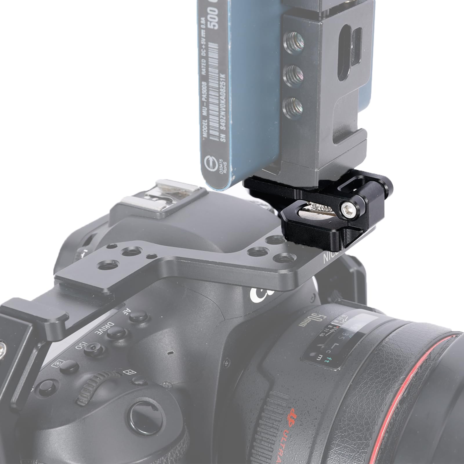 NICEYRIG Mini składany adapter do montażu uchylnego 180° z bolcami ustalającymi Ar-ri do monitora/akumulatora/transmisji bezprzewodowej ze śrubami ustalającymi 3/8-16 Ar-ri (nośność: 0,5 kg)