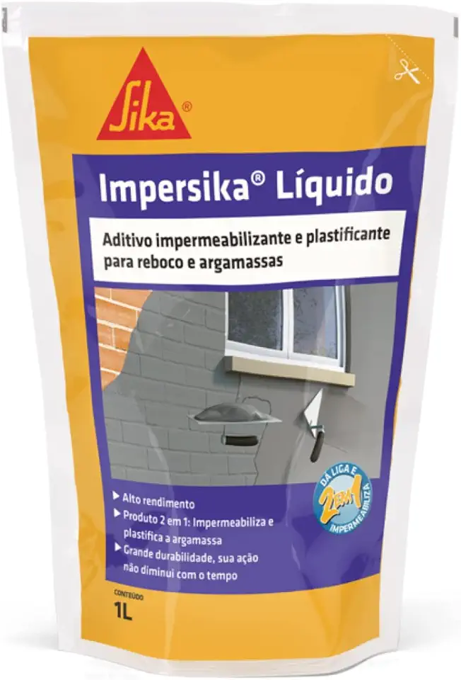 Sika - Impermeabilizante - ImperSika Líquido branco - Argamassa - Alta durabilidade - 1 L