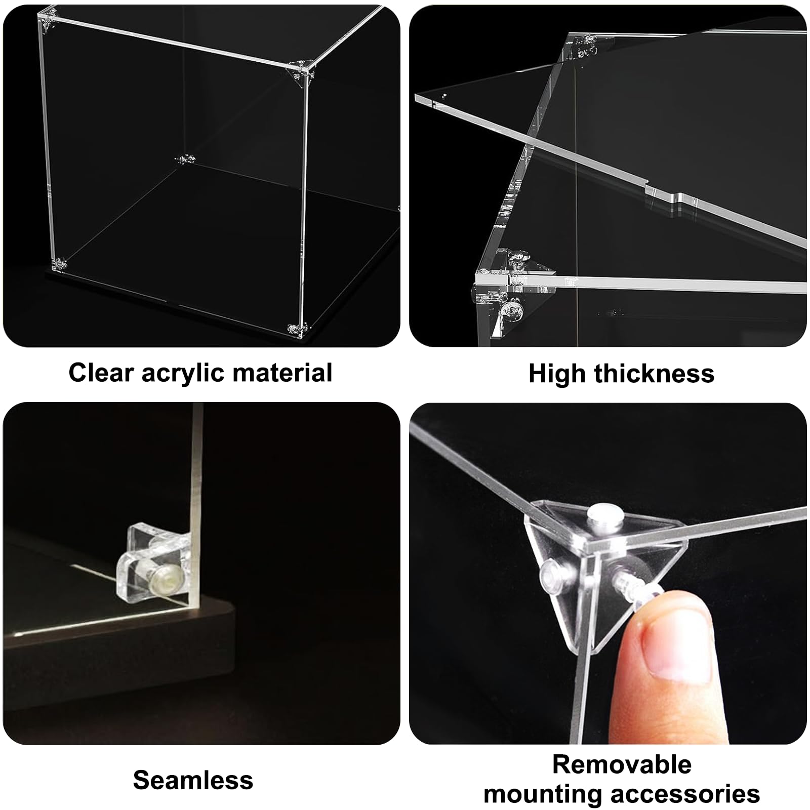 Acrylic Clear Display Case with Black Base - Image 4