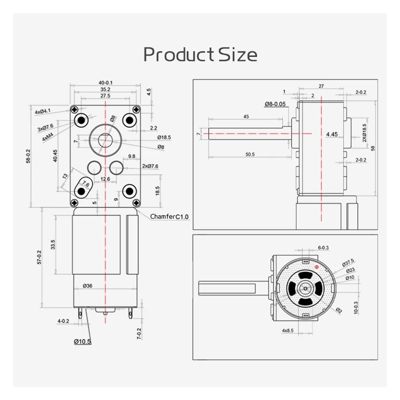 5840-555 miniature brushed DC motor 12V24V unidirectional long axis D axis forward and reverse switching speed regulating motor(16RPM_12V BRACKET MOTOR)
