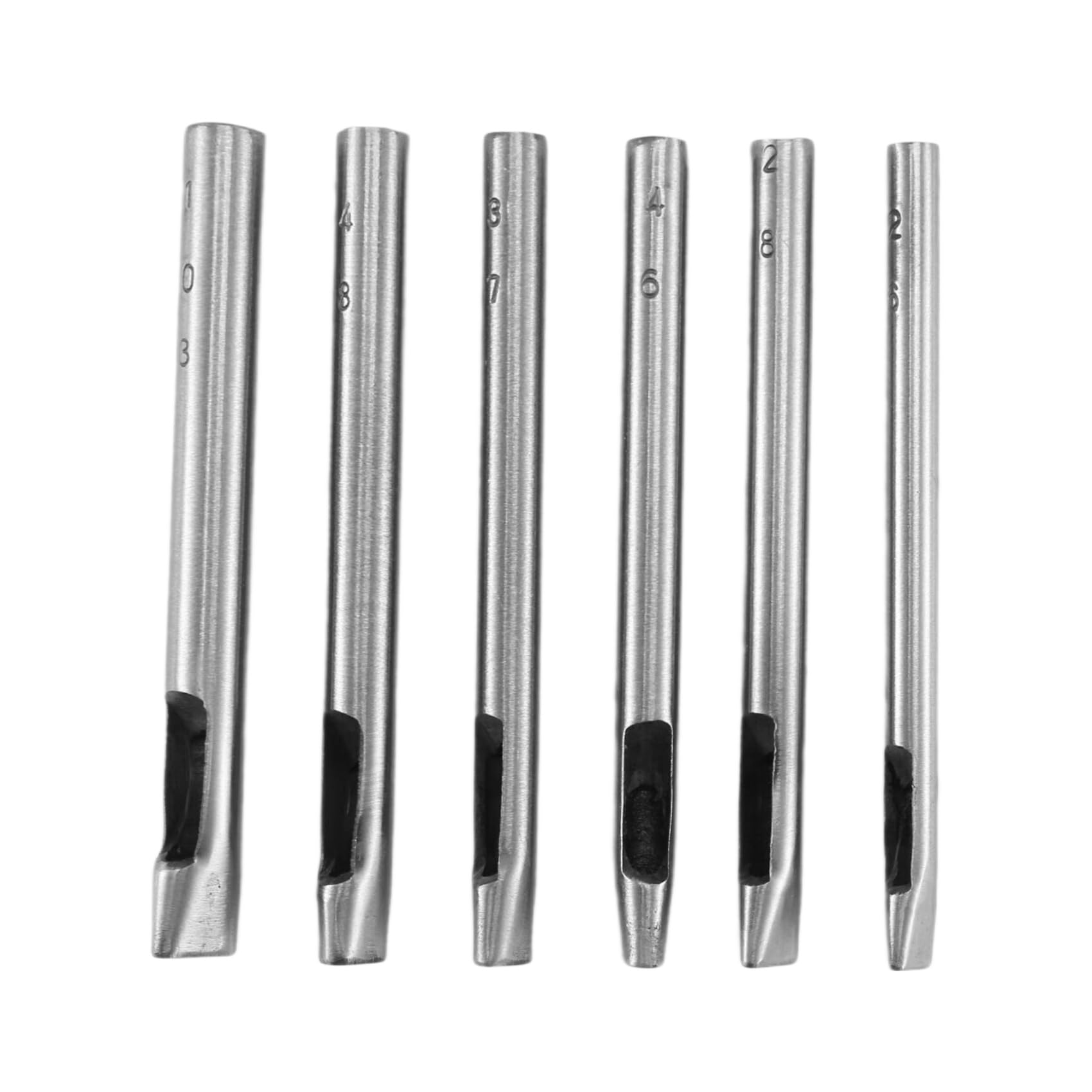 pofaa 6 Sizes Oval Hole Punch for Leather 6mm-10mm Hollow Leather Crafting Hand Punching Tool Kit for Leather Crafting