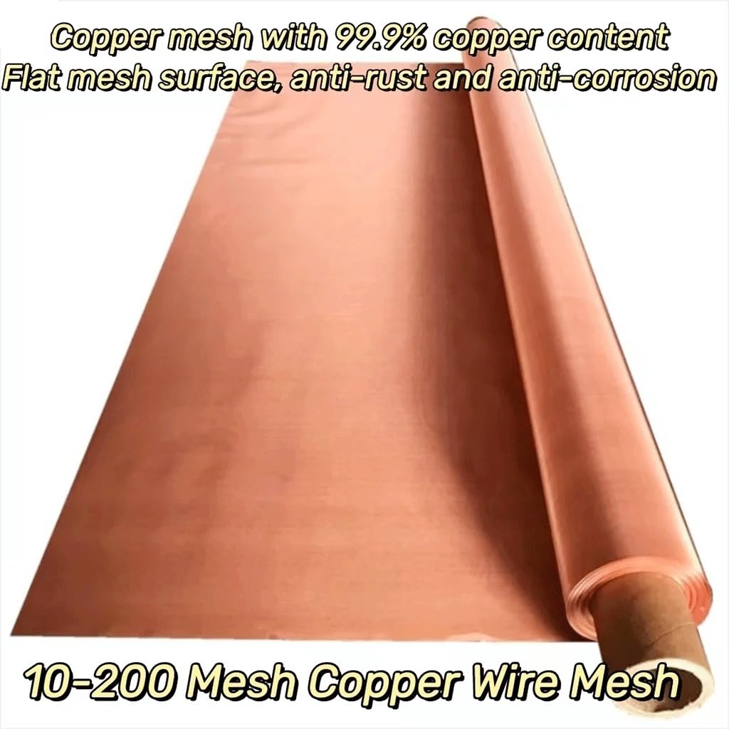 1pc Copper Wire Mesh Screen for Ventilation Windows - Rustproof Brass Woven Filter Mesh (10-200 Mesh)(180 mesh 100x100cm)