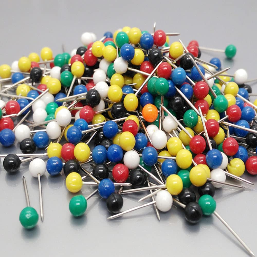 200 épingles à Tête En Verre Réutilisables - Pour Couture, Bricolage Et Décoration (blanc Et Couleurs)