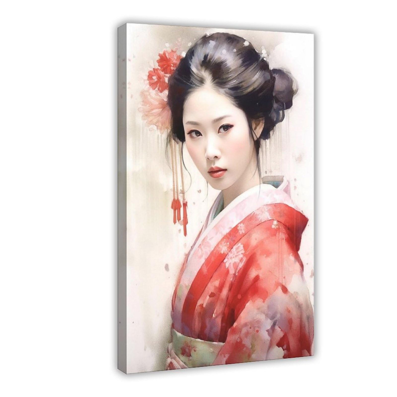 Utgn Glowing Geisha Canvas Poster Wall Art Print Picture Paintings 12X18inch(30X45cm)