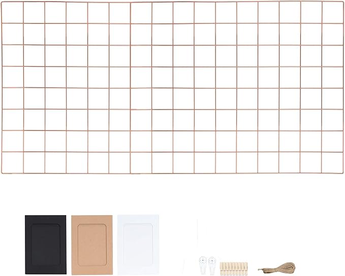 Rose Gold Wall Grid Panel Grid Photo Wall Decoration Organizer Photo