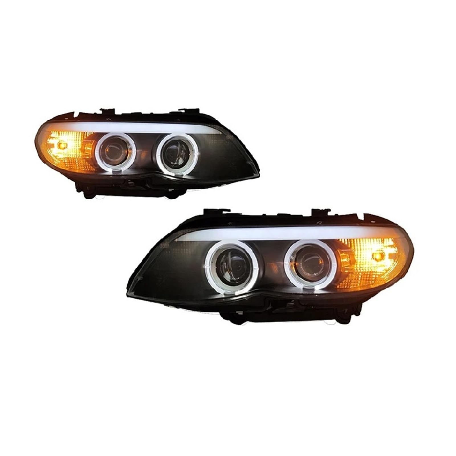 Pasuje do B//M//W X5 E53 04-06 pełna dioda LED DRL reflektor samochodowy montaż sygnału akcesoria samochodowe zmodyfikowana lampa stylizacja reflektory LED(Low led high led)