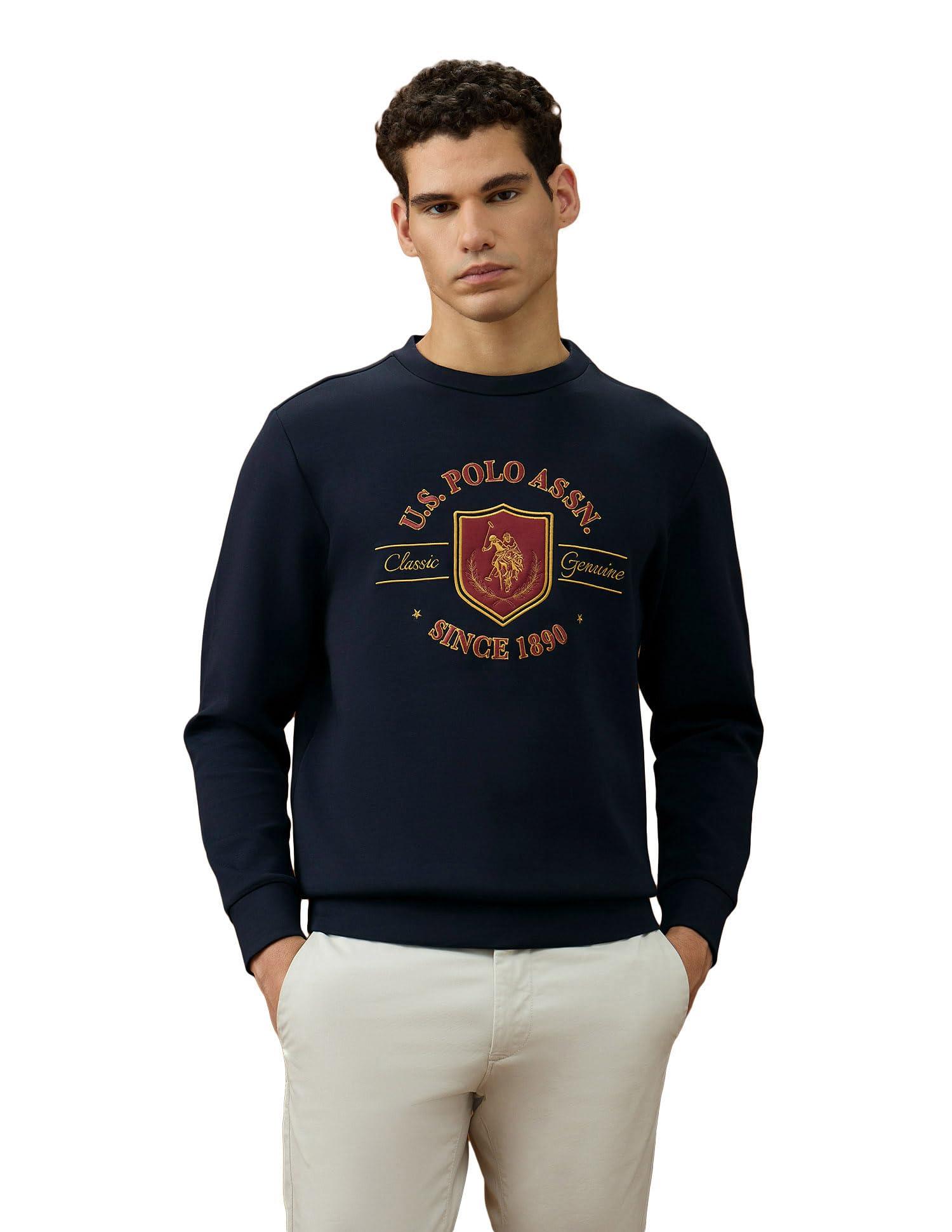 u.s. polo assn. U.s.Polo Association Men's Regular fit Equestrian Aisle Theater Sweatshirt-picture-32