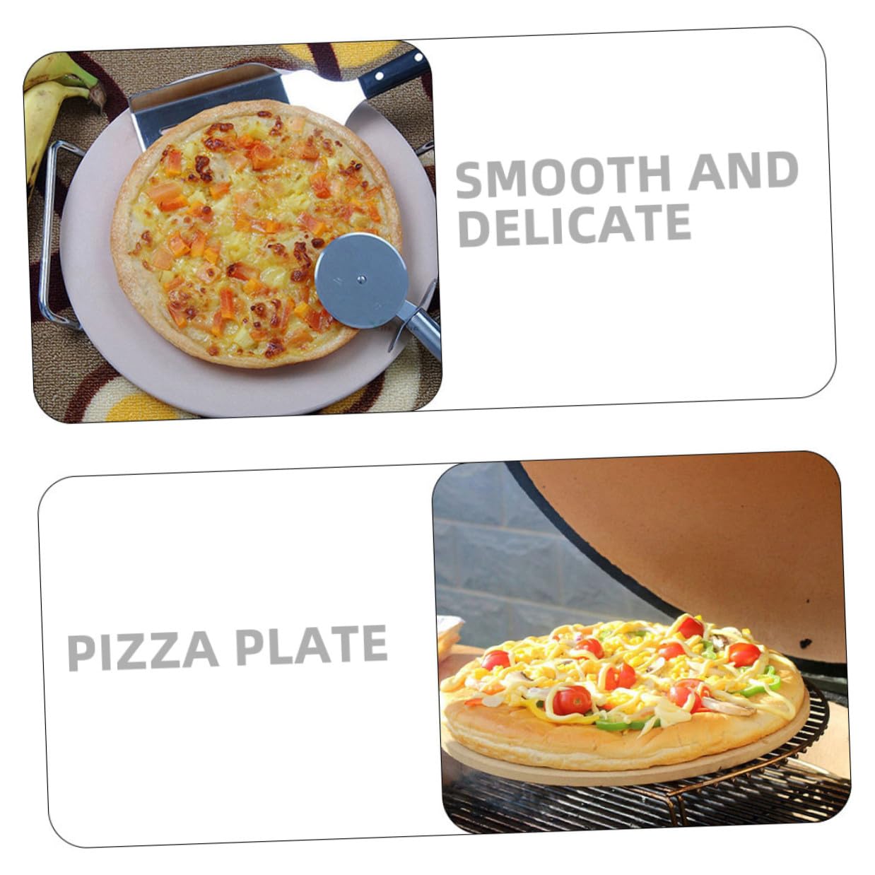 iplusmile Piedra y al para Pizza Calor Resistente Cordierita de Herramienta para Hornear Superficie Delicada Pulida, Adecuado para Horno y Parrilla