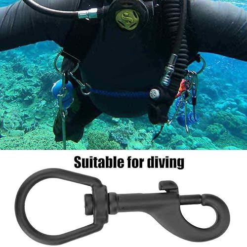 Miniatura 3 de Tbest Perno de doble extremo de acero inoxidable Gancho de presión de ojo giratorio Kit de gancho de perno de buceo (3.937 in negro) Negro -,Blanco