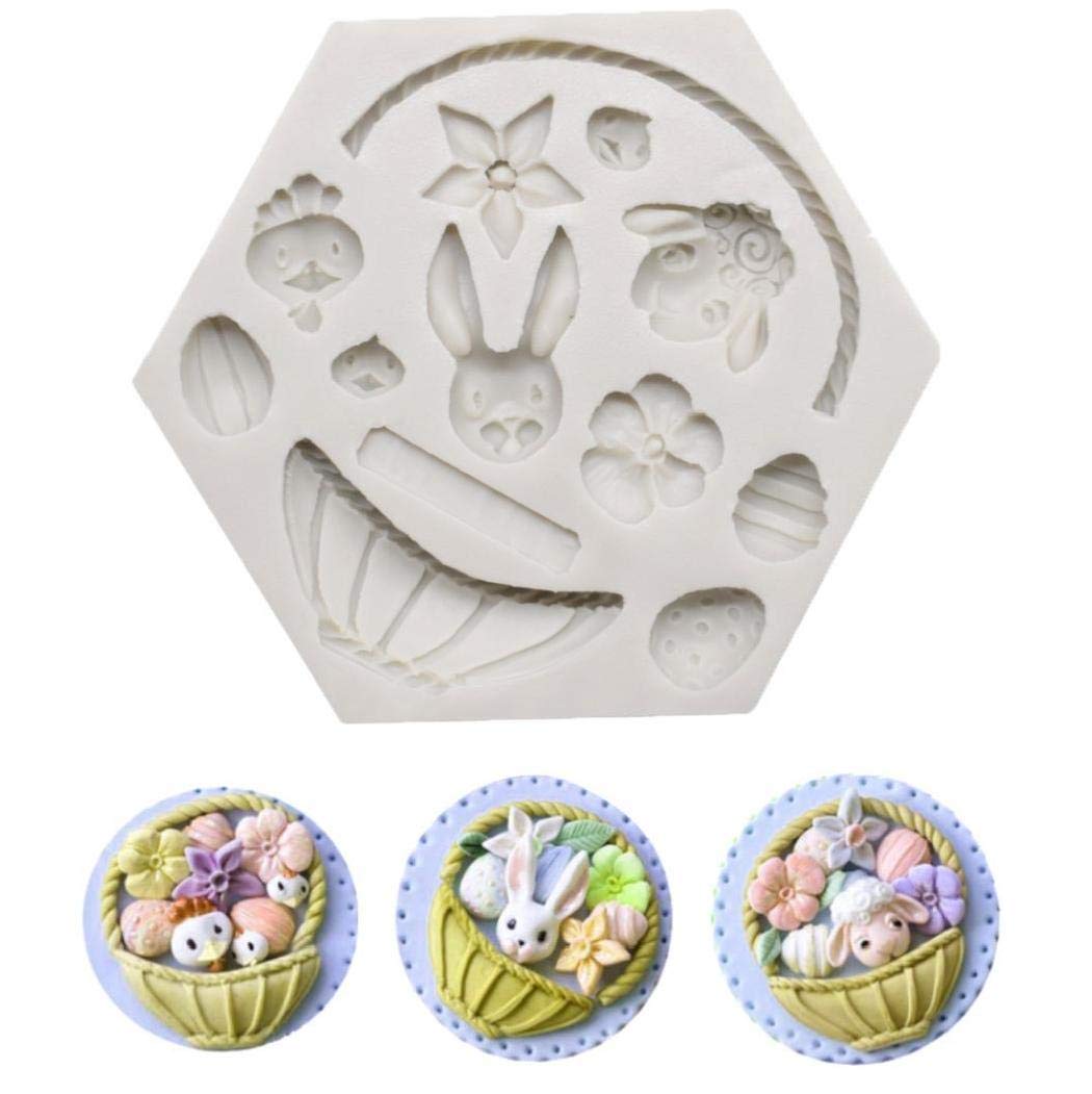 Cookie Cutters Easter Alice Bunny Flower Basket Shape Cookie Mold for Decorating Chocolate Cupcakes Cookies Baking Utensils