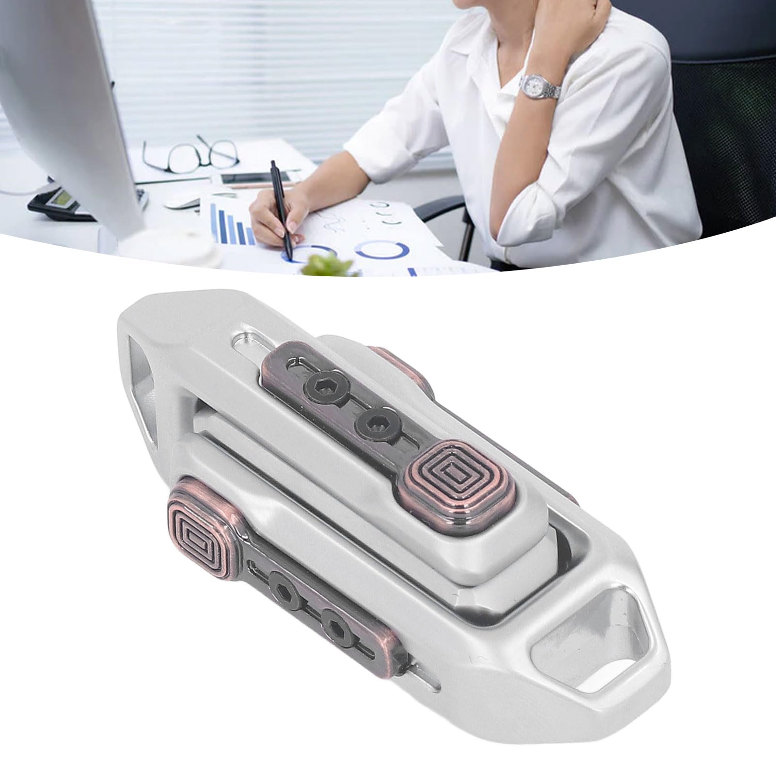Fidget Toys Magnétiques en Métal, en Acier Inoxydable Push Card Fidget Slider Jouet de Soulagement du Stress, Adult Fidget Toys, ADHD Autism Sensory Toys, Office Desk Toys for