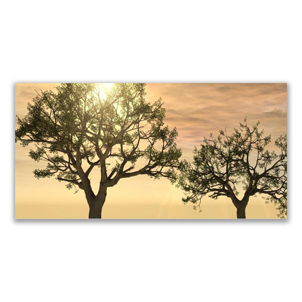 Déco mural moderne nature arbres avec la grande toile Tulup 140x70 cm