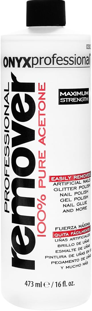 Onyx Professional 100% Acetone Nail Polish Remover, 16 Ounce