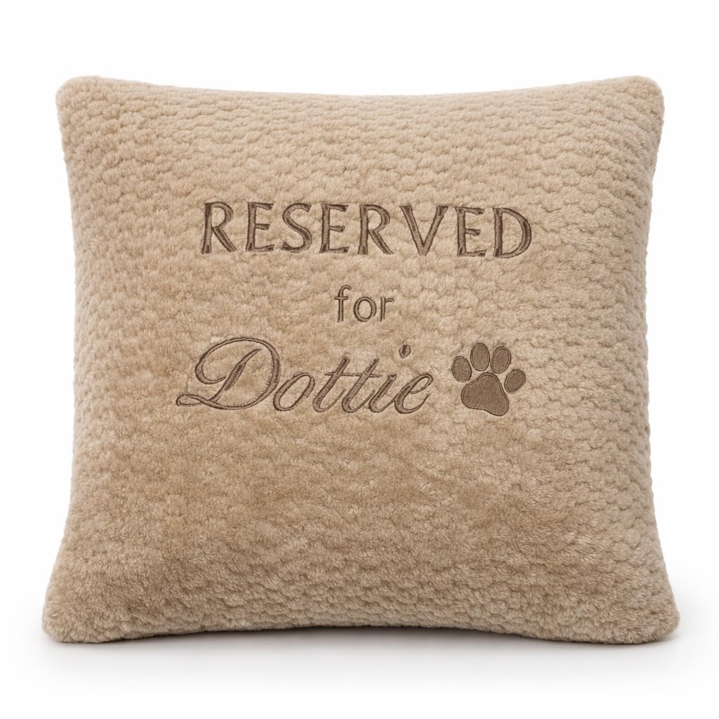 Lobeko Personalised Dog Cushion 45x45cm Custom Embroidered Pet Gift