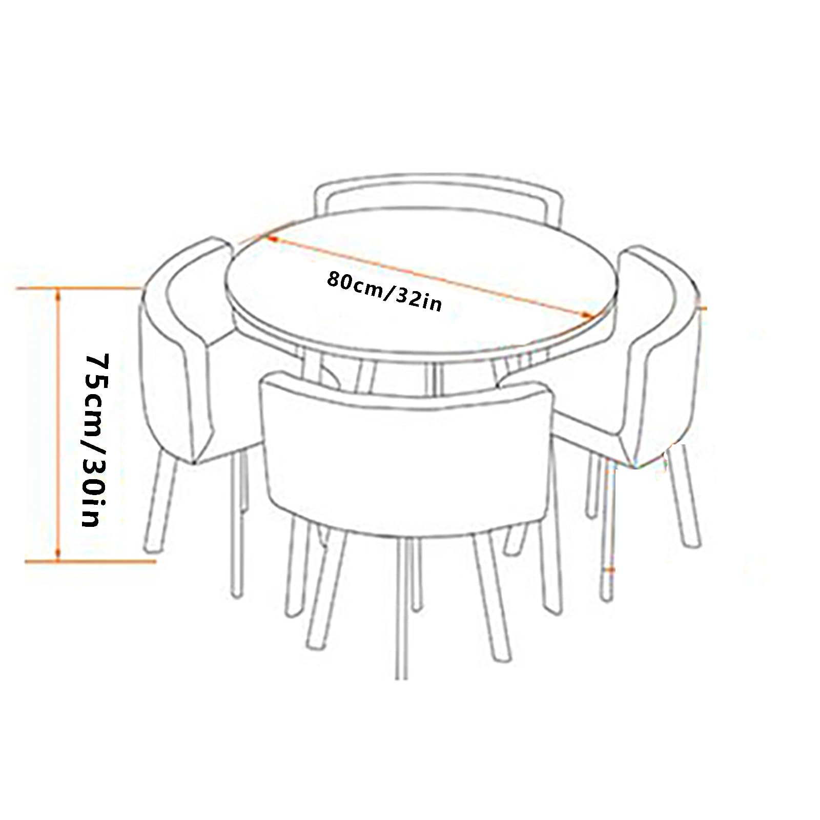 Set tavolo e sedie moderno Generic 4 persone tavolo rotondo 90 x 90 x 75 cm per caffè, ufficio e soggiorno