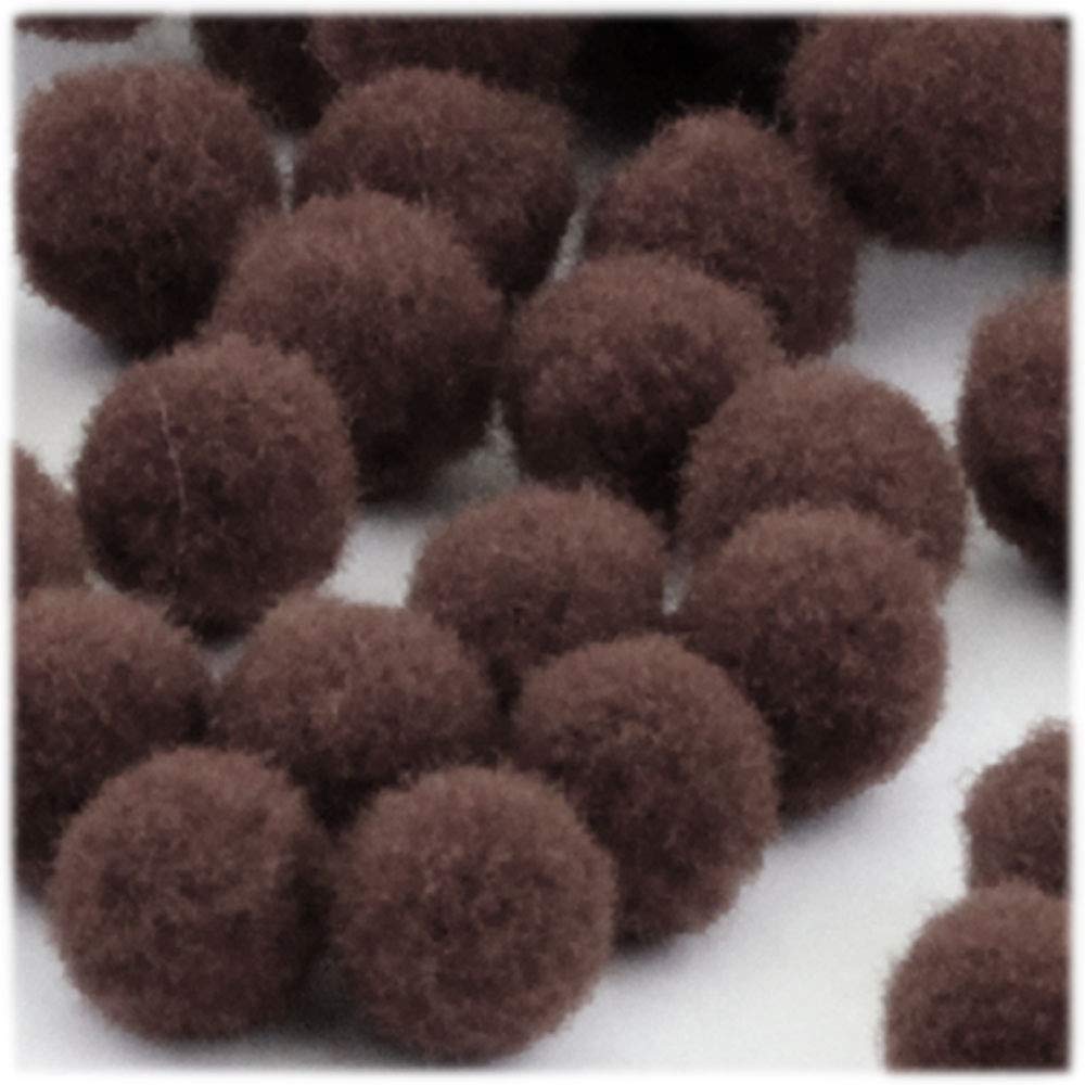 The Crafts Outlet 100-Piece Multi Purpose Pom Poms, Acrylic, 25mm/About 1.0-inch, Round, Coffee Brown