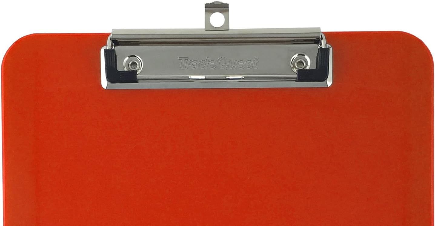 Trade Quest Plastic Clipboard Opaque Color Letter Size Low Profile Clip (Pack of 12) (Assorted)