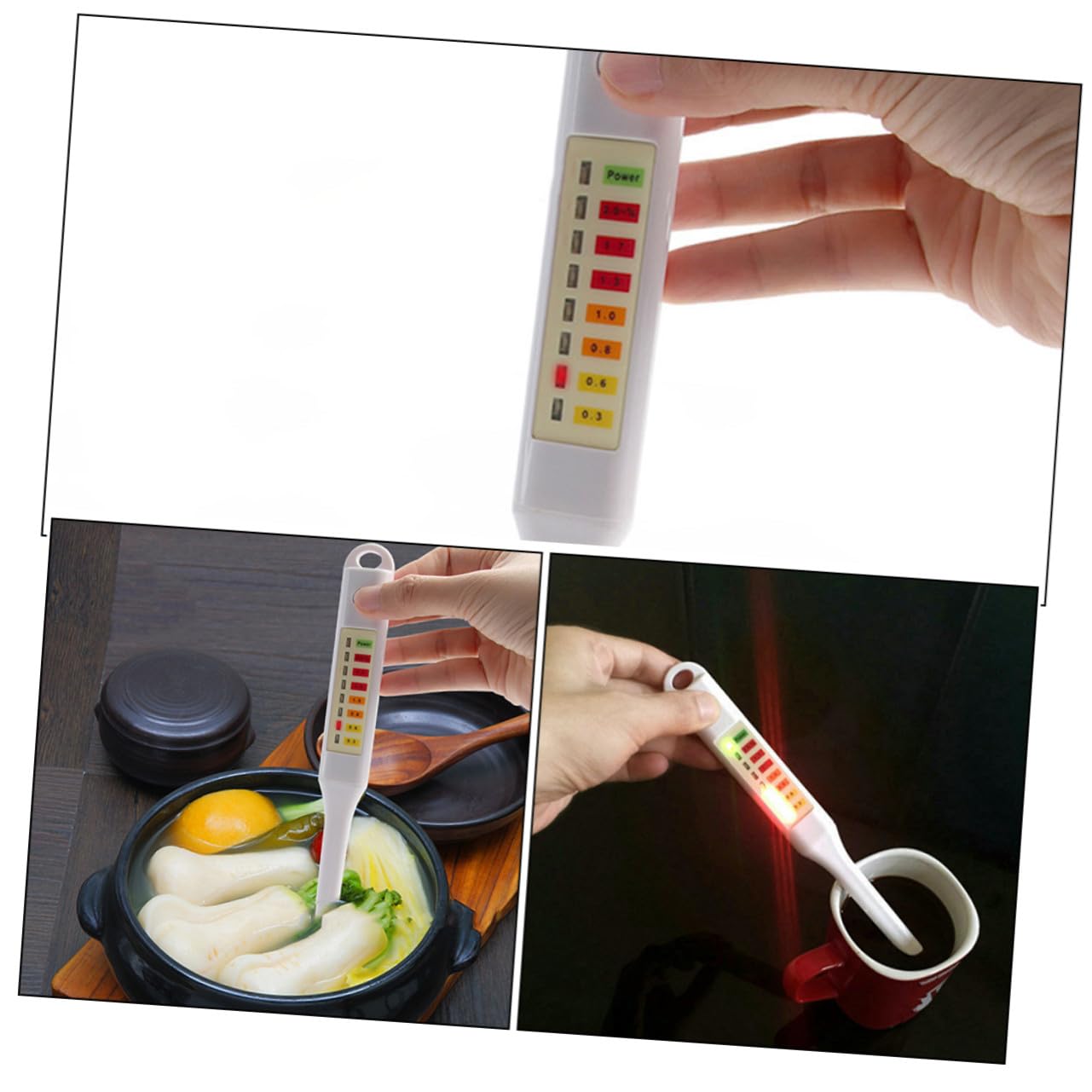 Probador Portátil de Concentración de Sal para Cocina Medidor Electrónico de Salinidad de Alimentos Tester Manual sin Baterías para Salmuera Encurtidos y Sopas