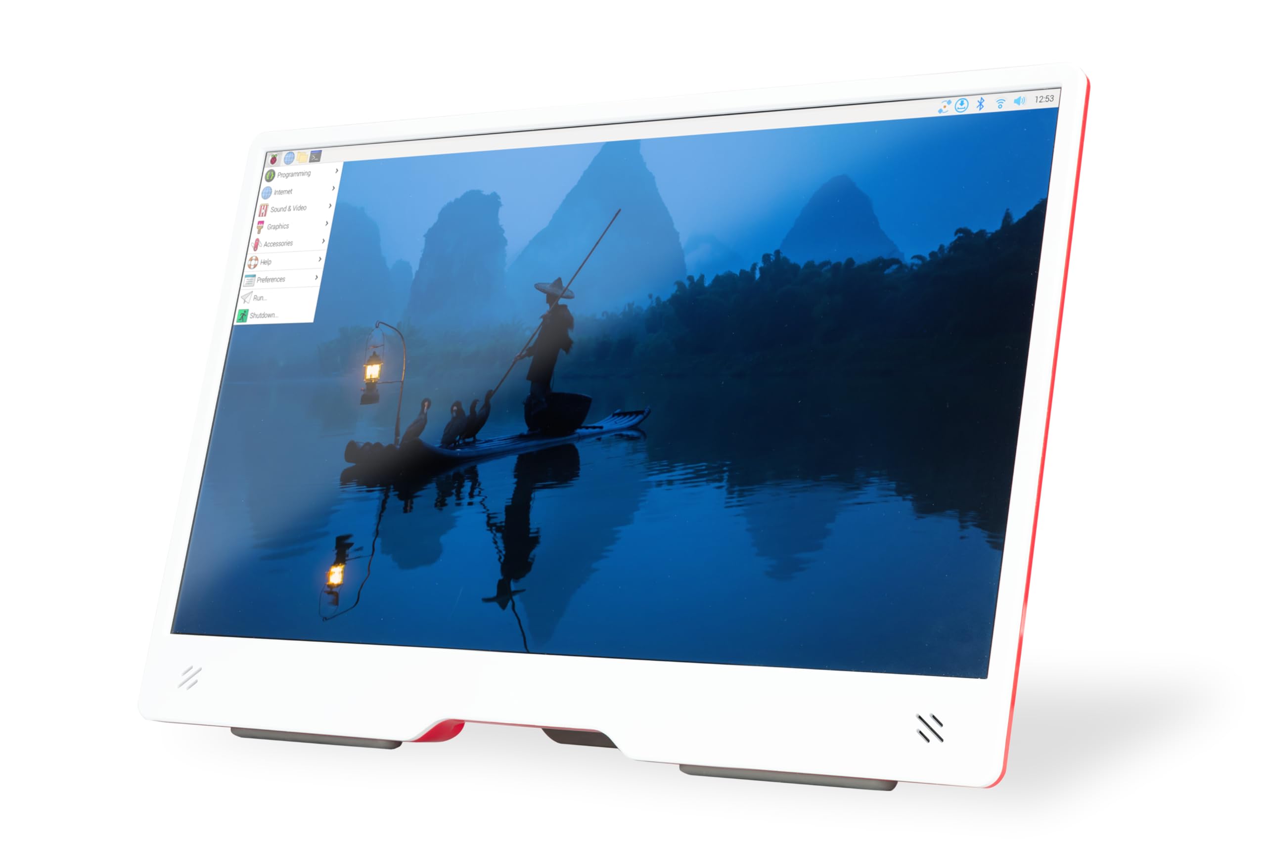 Raspberry Pi® SC0940 LCD-Monitor Rosso/Bianco EEK B (A - G) 39.6cm (15.6 Zoll) 1920 x 1080 Pixel HDMI�