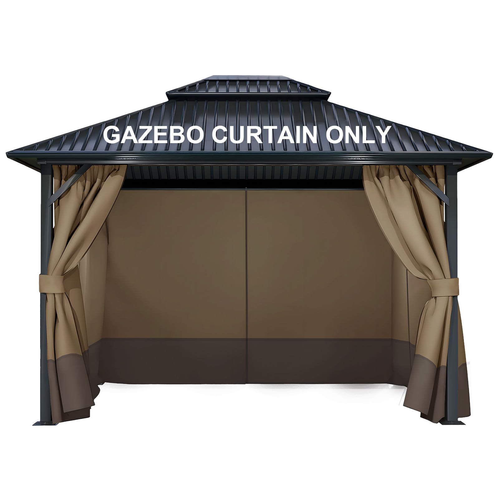 COWVIE 4-Panel 12' x 14' Gazebo Replacement Curtains, Patio Privacy Sidewalls with Double Zipper, Replacement for Outdoor Gazebo Canopy (Curtain Only) โ image 1