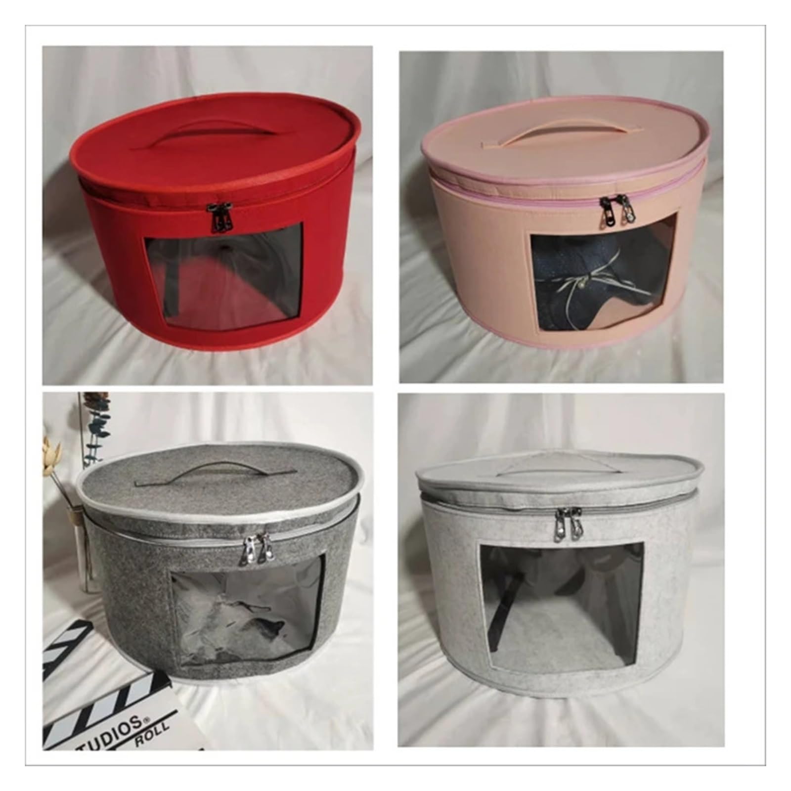 Hutbox-Organizer, runde Reise-Hutboxen, Faltbare Hut-Aufbewahrungstasche mit staubdichtem Deckel, große Hut-Aufbewahrungsbox, Hutboxen für Schlafzimmer, Umzug