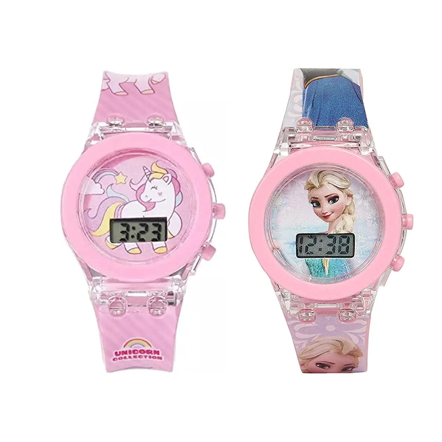 Emartos Rubber Digital Unicorn Frozen Round Shape Pink Led Glowing Watch For Girls And BoyS, Dial_Multi, Band_Rose Gold (B0BNQNW3W4) Amazon Price History, Amazon Price Tracker